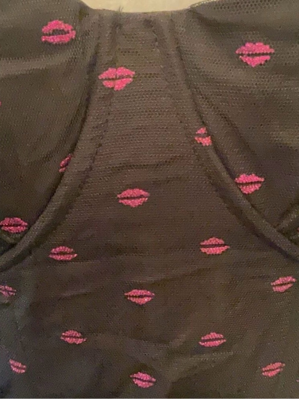 Betsey Johnson Tulle Bustier Midi Dress Glitter Lip Print 10 - Picture 7 of 10
